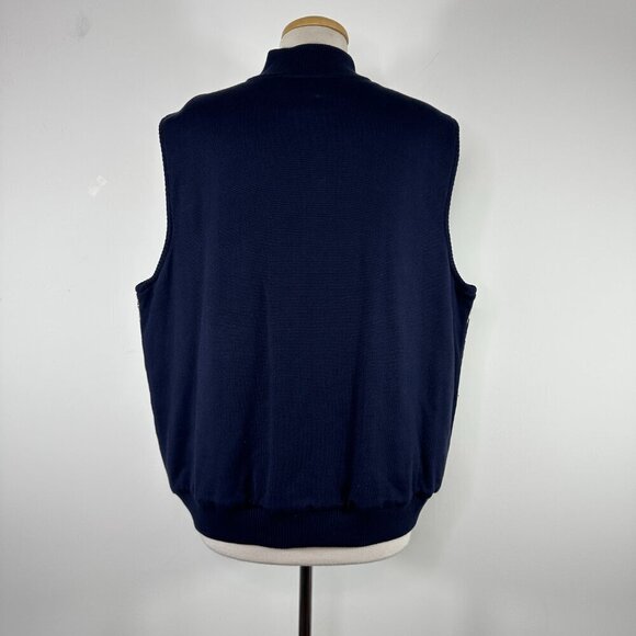 Vintage Lauren Ralph Lauren Silk Equestrian Print Vest Womens 3X Navy Preppy - Picture 6 of 13